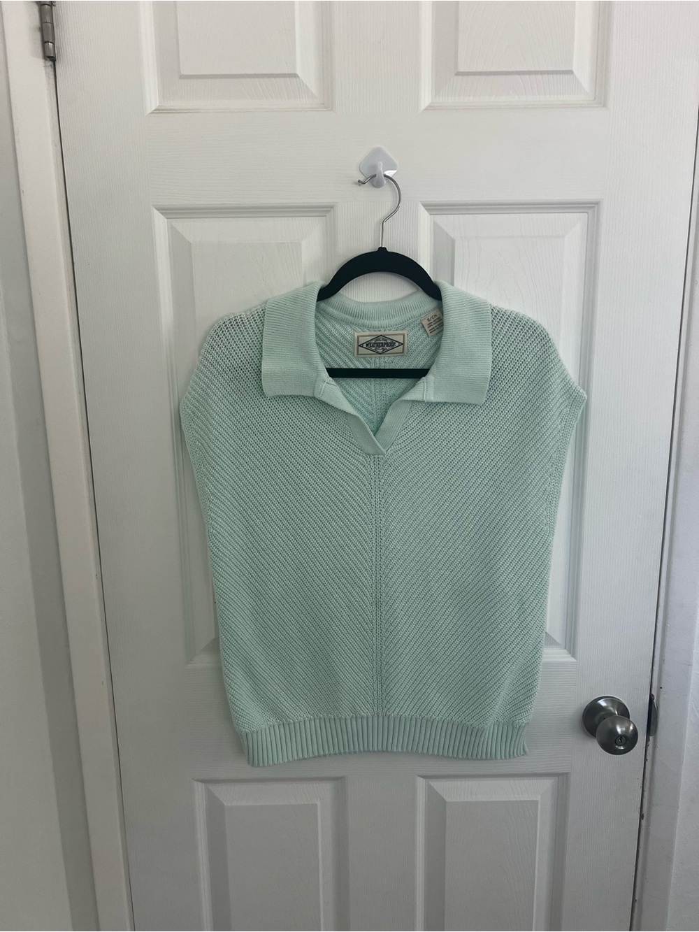 Weatherproof Mint Green V-Neck Collared Sweater